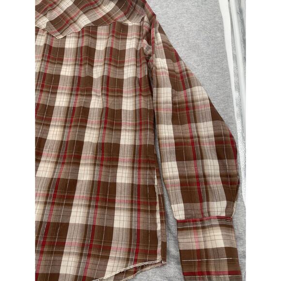 VTG H Bar C Ranchwear Men's Pearl Snap Shirt Permanent Press Long Tail USA - Picture 11 of 16